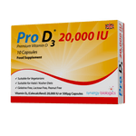 Pro D3 20,000 IU Weekly Vitamin D3 10 Capsules - High-Potency UK Supplements for Immune Support and Wellbeing